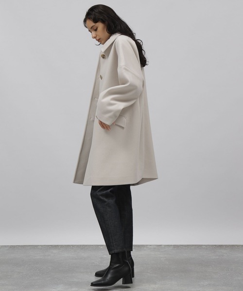 「LAKOLE」 ステンカラーコート SMALL グレイッシュベージュ レディース_画像7