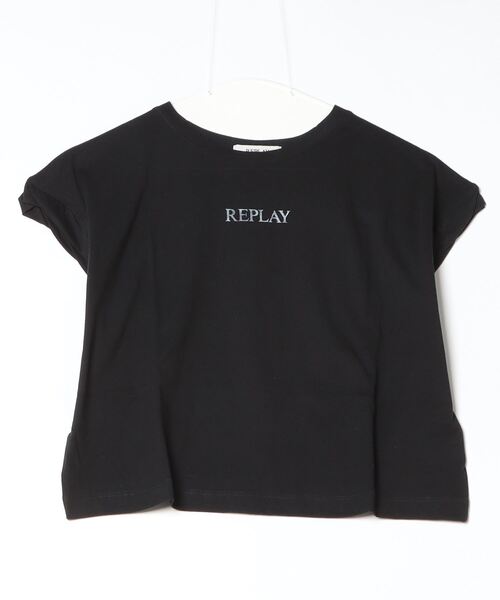tシャツ ロゴプリント入りクロップドTシャツ レディース