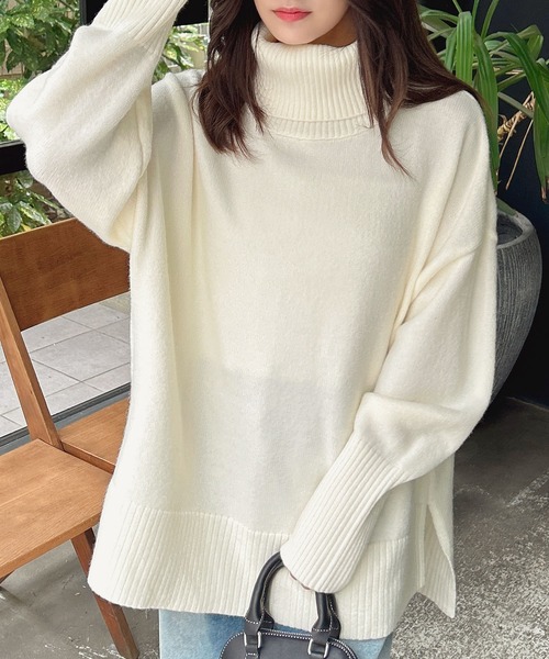 「INGNI」 タートルネックニット M グレー レディース_画像4