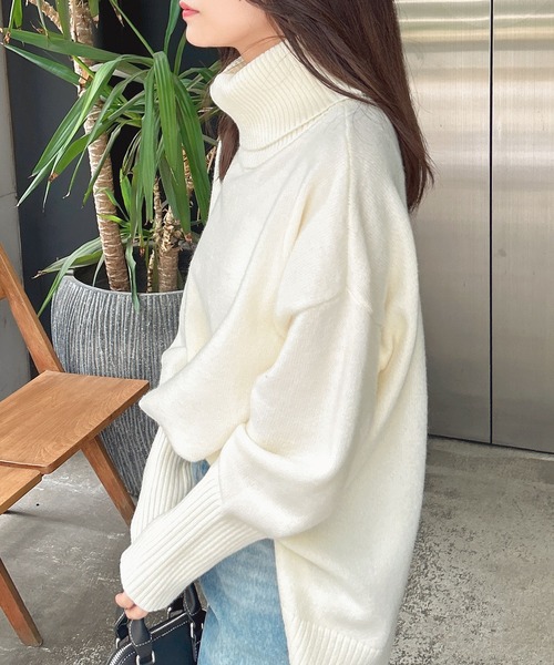 「INGNI」 タートルネックニット M グレー レディース_画像6