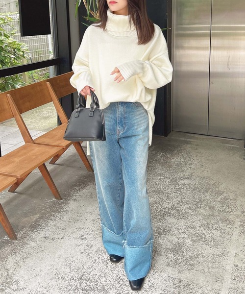 「INGNI」 タートルネックニット M グレー レディース_画像9