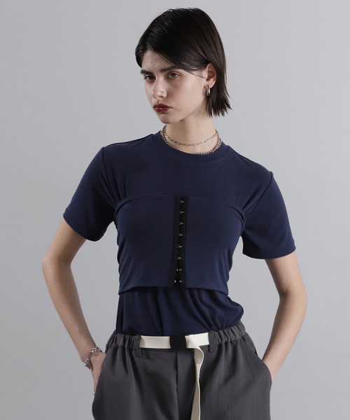 ROSE BUD - ROSE BUD ショート丈シャツ&パンツ　セットアップ ROSE BUD（ローズバッド） tシャツ 半袖 バンドゥセットTシャツ