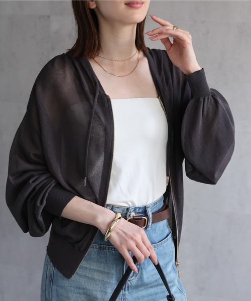 希少 MaxMara デザイン ニット パーカー タッセル フルジップアップ S HUG.U ニット レディース サマーニット トップス サマーニット