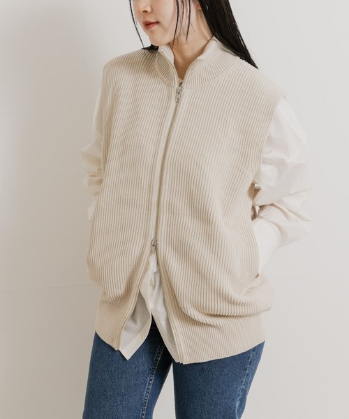 Yonetomi NEW BASIC ベスト ジレ 米富繊維 MERCERIZED COTTON RIB VEST