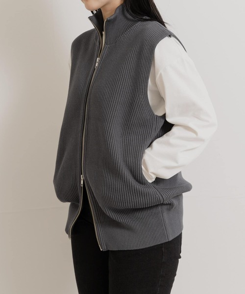 Yonetomi NEW BASIC ベスト ジレ 米富繊維 MERCERIZED COTTON RIB VEST