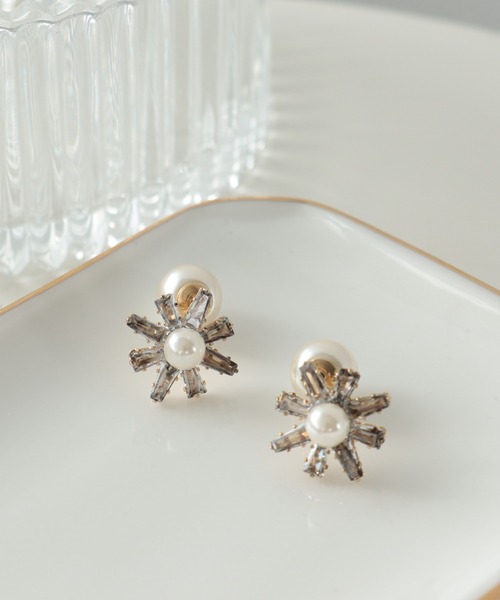 Three Four Time ピアス フラワービジュパールキャッチピアス