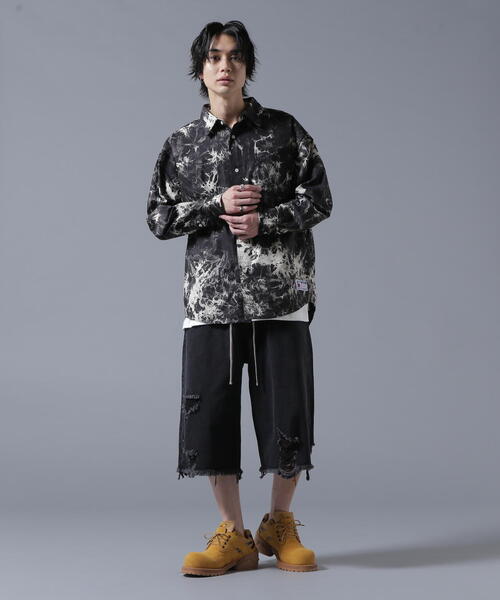 Danke Schon ダンケシェーン 25SS WEB＆限定 TIE DYE LONG SHIRTS タイダイ染めロングスリーブシャツ UNS25083 Free ブラック 長袖 トップス【新古品】【中古】【Danke Schon】 DANKE SCHON（ダンケシェーン） シャツ 「WEB＆DEPOT限定」DankeSchon