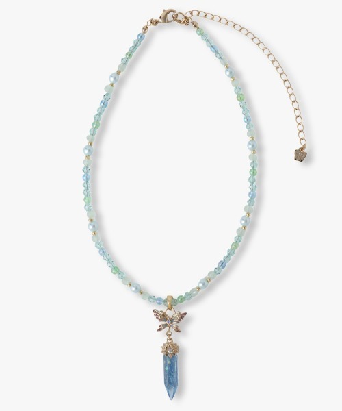 ANNA SUI 水晶玉モチーフ ネックレス ブルー アナ スイ「占い」着想の水晶玉モチーフネックレス、愛を意味