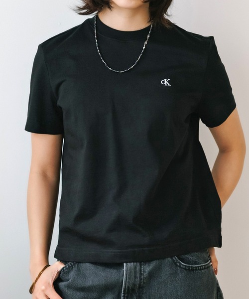 【新品】カルバンクライン Tシャツ CKロゴ 黒 XS Calvin Klein（カルバン・クライン） tシャツ CK ロゴ ボクシーTシャツ