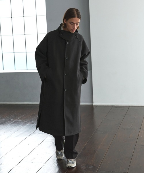 「EMMA CLOTHES」 ステンカラーコート L ダークネイビー メンズ_画像2