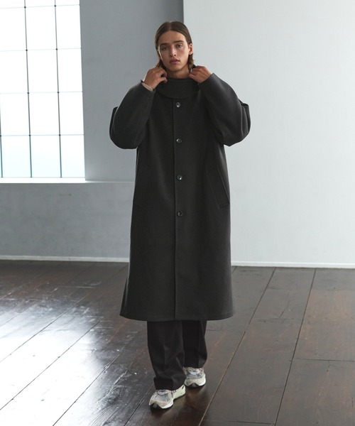 「EMMA CLOTHES」 ステンカラーコート L ダークネイビー メンズ_画像6