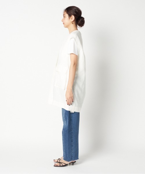 HELIOPOLE（エリオポール） ベスト ジレ DUNGAREES LINEN LONG GILLET
