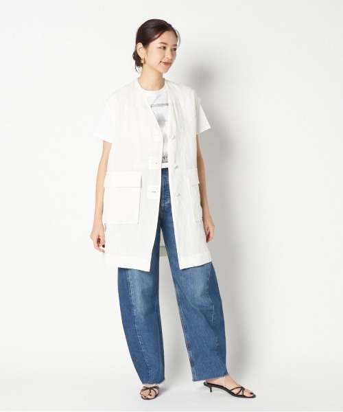 HELIOPOLE（エリオポール） ベスト ジレ DUNGAREES LINEN LONG GILLET
