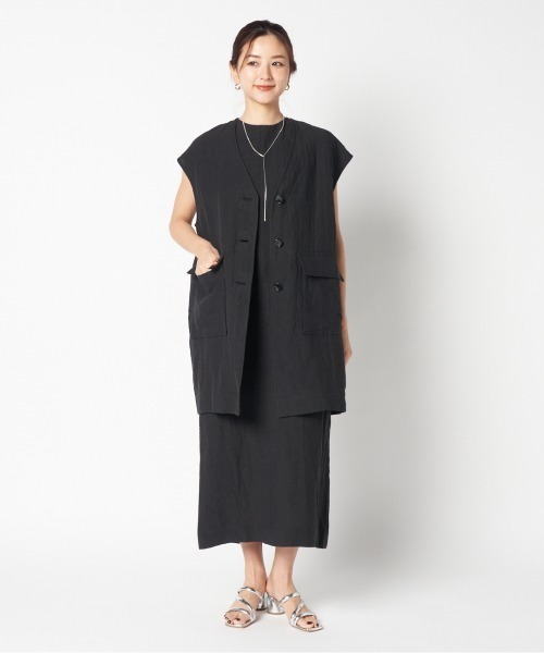 HELIOPOLE（エリオポール） ベスト ジレ DUNGAREES LINEN LONG GILLET