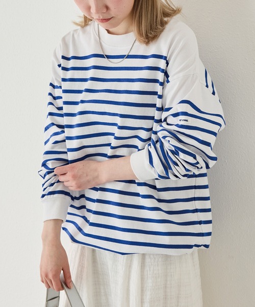 tシャツ 「MONT KEMMEL/モンケメル」CREW LS TEE DRAWSTRING O/E BASQUE BORDER/ボーダーバスクシャツ