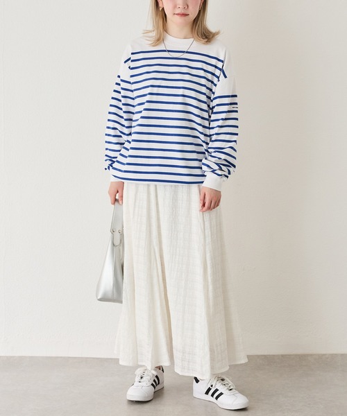 tシャツ 「MONT KEMMEL/モンケメル」CREW LS TEE DRAWSTRING O/E BASQUE BORDER/ボーダーバスクシャツ MONT KEMMEL tシャツ 「MONT KEMMEL/モンケメル」CREW LS TEE
