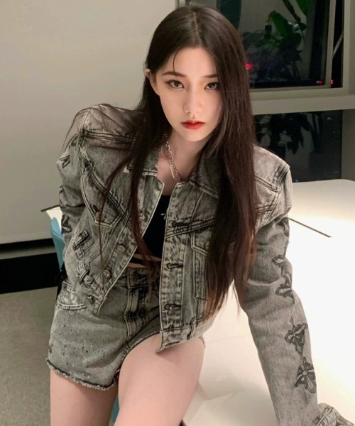 ViViDAY セットアップ 「上下2点セット」デザイン十字架デニム