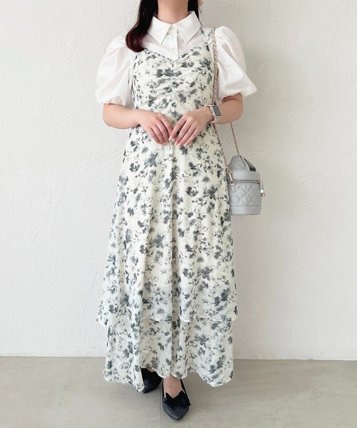 apres jour ワンピース 花柄ティアードキャミワンピース