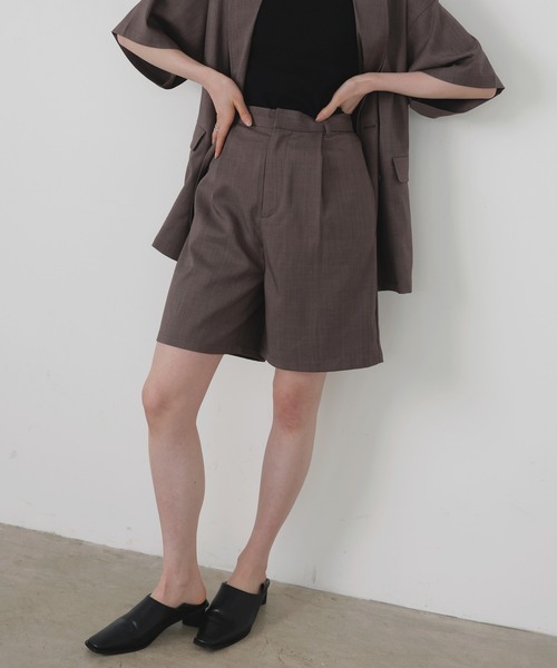 LENO - タックハーフパンツ アイボリー(タグ付新品未使用) タック ショートパンツ レディース[品番：II000006804]｜Aimoon