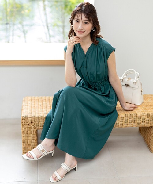 pium フロントボタン サイドギャザーワンピ any SiS ワンピース フロントボタンギャザー : ZOZOTOWN Yahoo