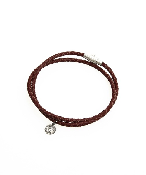 ブレスレット an meets zakka コインチャームレザー2重ブレスレット