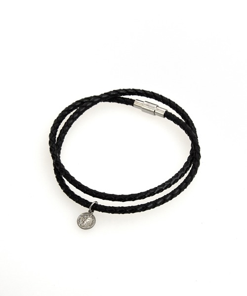 ブレスレット an meets zakka コインチャームレザー2重ブレスレット