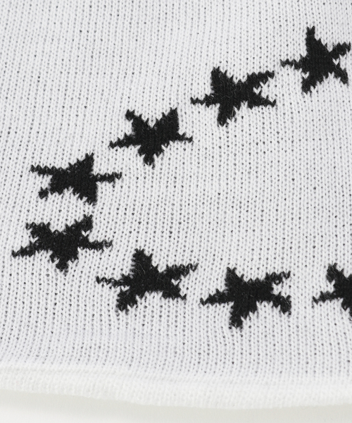 AFBビーニー　ホワイト 星刺繍 Fサイズ　入手困難 AFB（エーエフビー） ニット帽 ニットキャップ SINGLE BEANIE メンズ