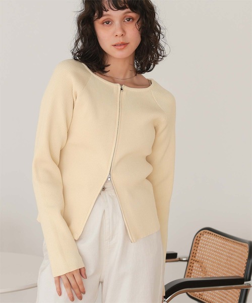 美品✨近年 フォクシー Turtle Zip セーター ニット 前後2way titivate（ティティベイト） ニット セーター 前後2wayダブルジップ
