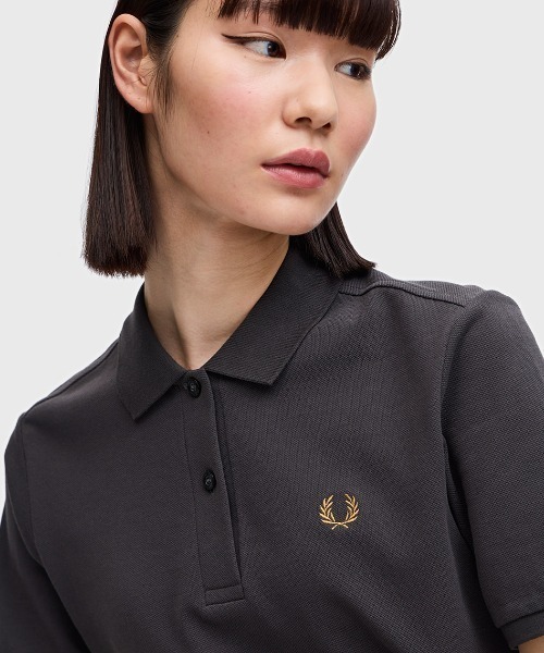 「FRED PERRY」 半袖ポロシャツ 10 ダークグレー レディース
