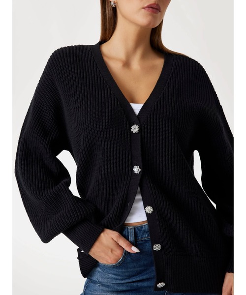 【ブラック(JBLK)】GUESS カーディガン (W)LS Vn Jamie Cardi Sweater GUESS（ゲス） カーディガン LS Vn Jamie Cardi Sweater カーディガン