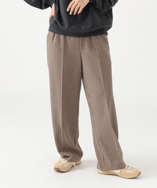 B：MING by BEAMS パンツ チェック パンツ（S〜M） レディース