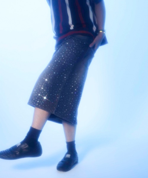 a2o ジーンズ 「a2o」クリスタルストーンデニムショーツ メンズ