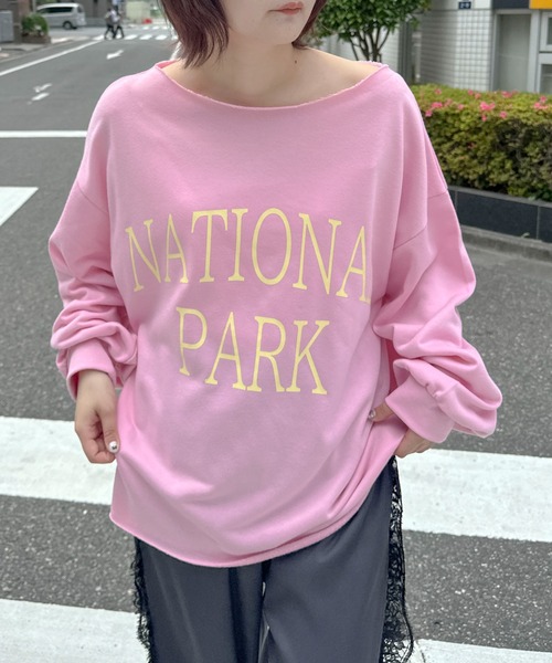 ■新品■PINK(ピンク)オフショルダーロゴ入りスウェットトレーナー XSorS PILIT トレーナー スウェット オフショルロゴスウェット レディース