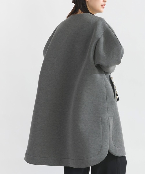 PICCIN PERLA ノーカラーコート コート パールポケットコート