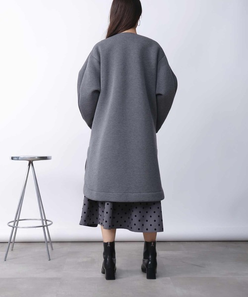 PICCIN PERLA ノーカラーコート コート パールポケットコート