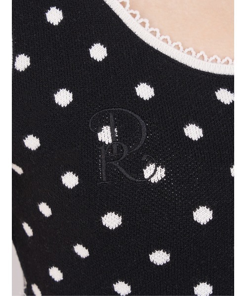Darich ウエストマークドットニットミニワンピース　ブラック ウエストマークドットニットミニワンピース – Darich (ダーリッチ)