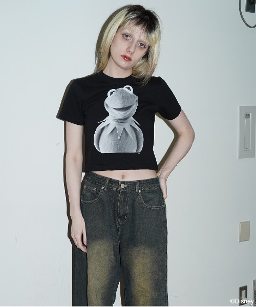 「Disney」 半袖Tシャツ LARGE ブラック メンズ