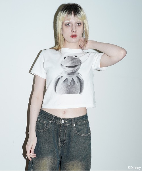 「Disney」 半袖Tシャツ LARGE ブラック メンズ