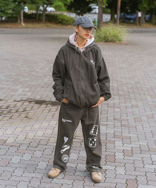 「SEQUENZ」 加工デニムパンツ LARGE ブラック メンズ