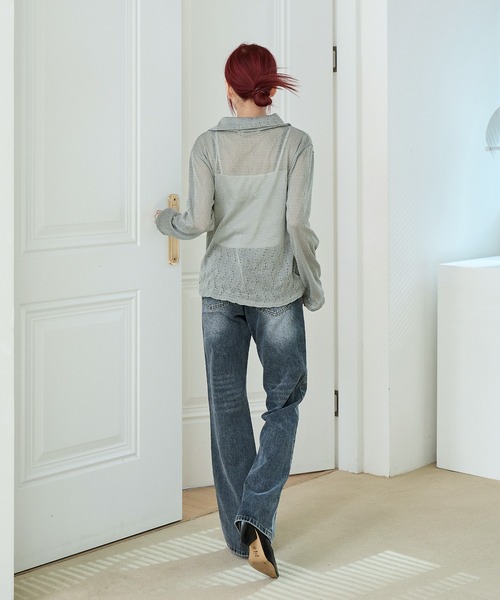 「UNE MANSION」 加工デニムパンツ LARGE ブルー レディース