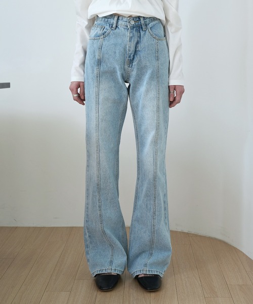 「UNE MANSION」 加工デニムパンツ LARGE ブルー レディース