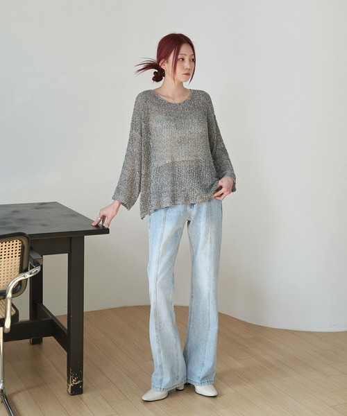 「UNE MANSION」 加工デニムパンツ LARGE ブルー レディース