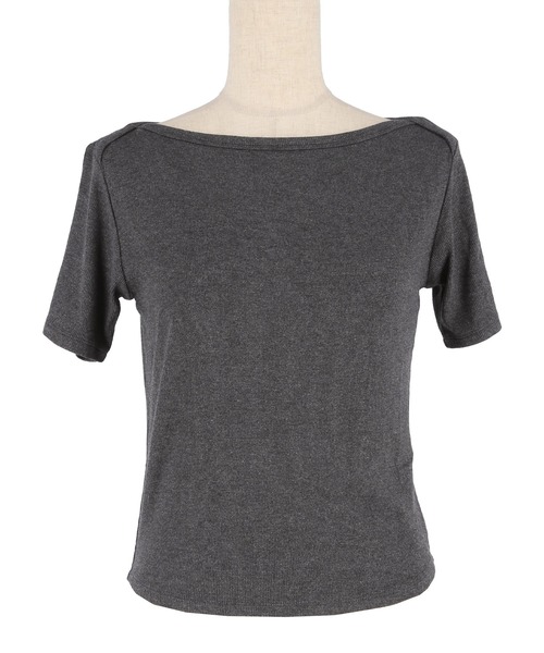 coca tシャツ ボートネックリブ半袖トップス レディース : ZOZOTOWN