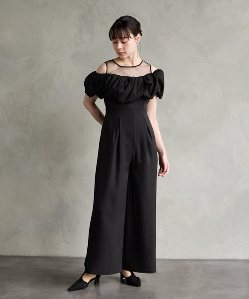 AIMER パンツドレス 「WEB限定」サテンオフショルダー