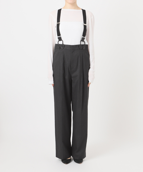 Spick＆Span パンツ サスペンダー付きワイドストレートパンツ