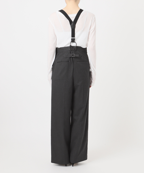 Spick＆Span パンツ サスペンダー付きワイドストレートパンツ