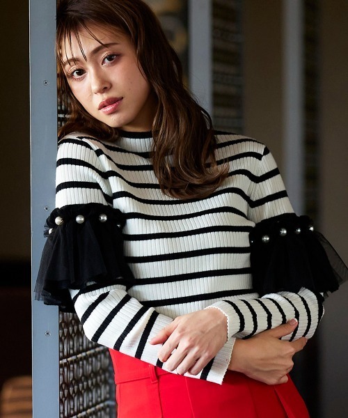 「QUEENS COURT」 長袖ニット M ブラック レディース_画像2