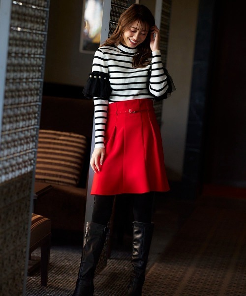 「QUEENS COURT」 長袖ニット M ブラック レディース_画像4