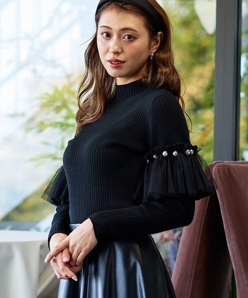 「QUEENS COURT」 長袖ニット M ブラック レディース_画像9