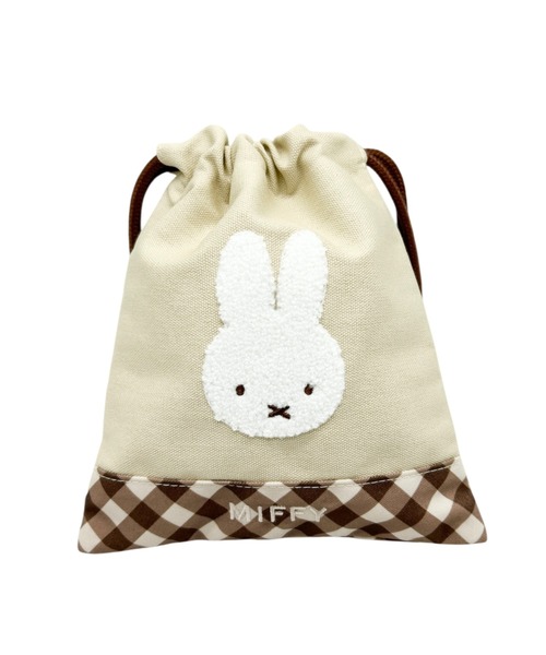 Miffy（ミッフィー） ポーチ ダイアゴナルチェックシリーズ 巾着